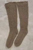 Pointelle Knit Slouch Socks Camel
